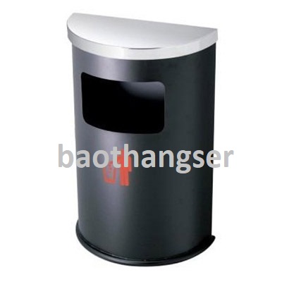 THÙNG RÁC INOX BÁN NGUYỆT ĐEN