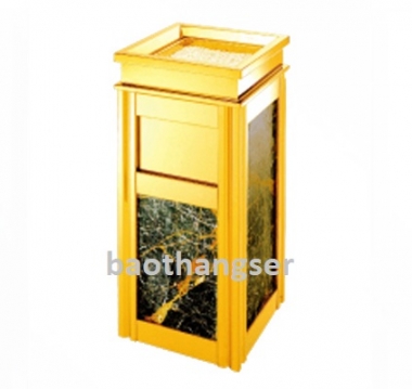 THÙNG RÁC INOX MẠ VÀNG ĐÁ HOA CƯƠNG A17B