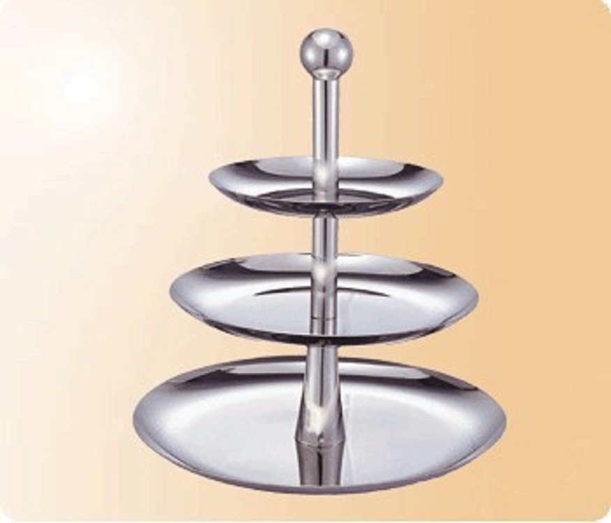 KỆ TRANG TRÍ THỨC ĂN INOX 3 TẦNG