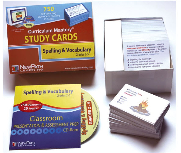Mastering Spelling & Vocabulary - Grades 2 - 5 Study Cards