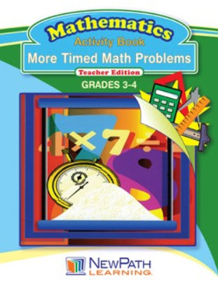 More Timed Math Problems - Book 2 - Grades 3 - 4 - Downloadable eBook