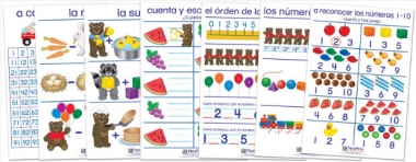 Number Sense Bulletin Board Chart Set of 7 - Early Childhood - Spanish Edition