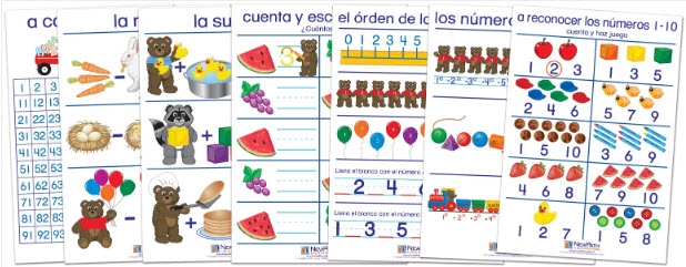  Number Sense Bulletin Board Chart Set of 7 - Early Childhood - Spanish Edition