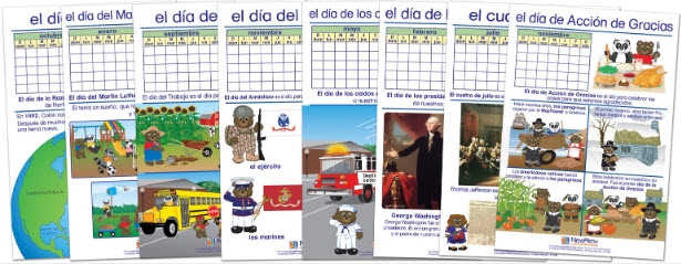  Important People & Events Bulletin Board Chart Set of 8 - Early Childhood Spanish Edition