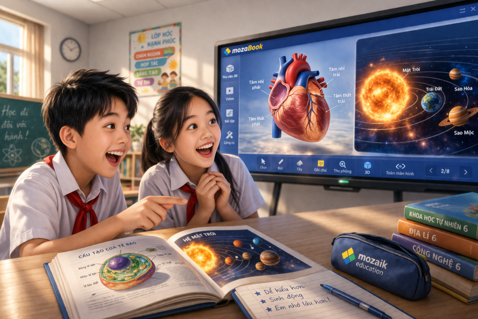  Vì sao học sinh yêu thích những tiết học có mozaBook?